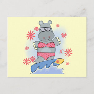 Hippo Surfing Tshirts und Geschenke Postkarte