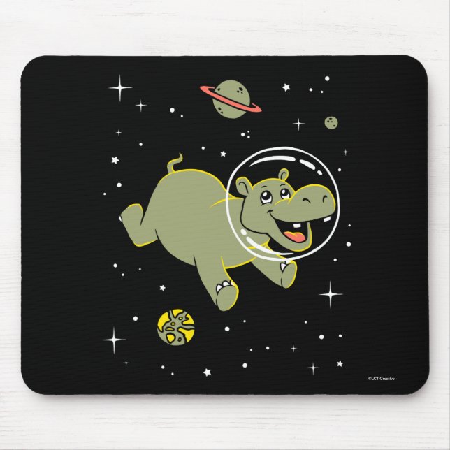 Hippo-Tiere im Weltraum Mousepad (Vorne)