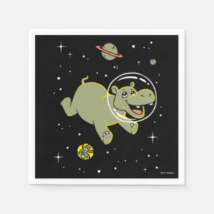 Hippo-Tiere im Weltraum Serviette