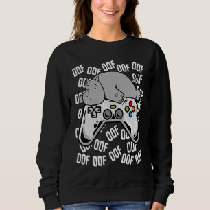 Hippo Video Game Noob Oof Kids Boys Girls Sweatshirt