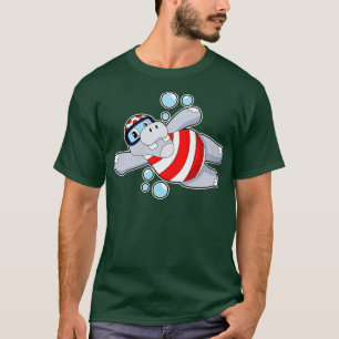 Hippo wie Diver mit Schwimmbrille T-Shirt