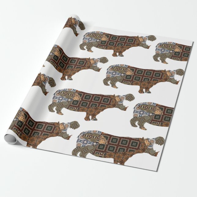 Hippo Wrapping Paper Geschenkpapier (Ungerollt)