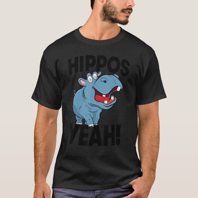 Hippo Yeah   Women Hippopotamus Party T-Shirt (Vorderseite)