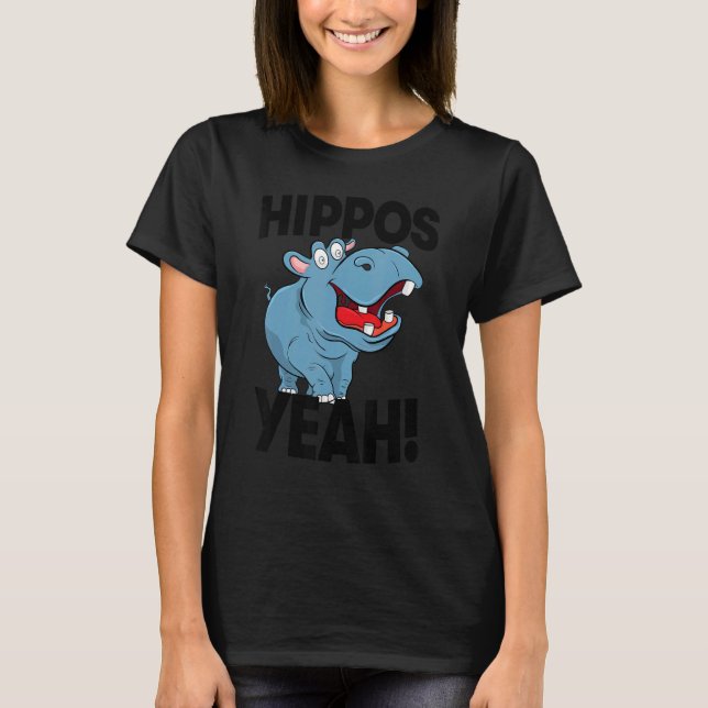 Hippo Yeah   Women Hippopotamus Party T-Shirt (Vorderseite)