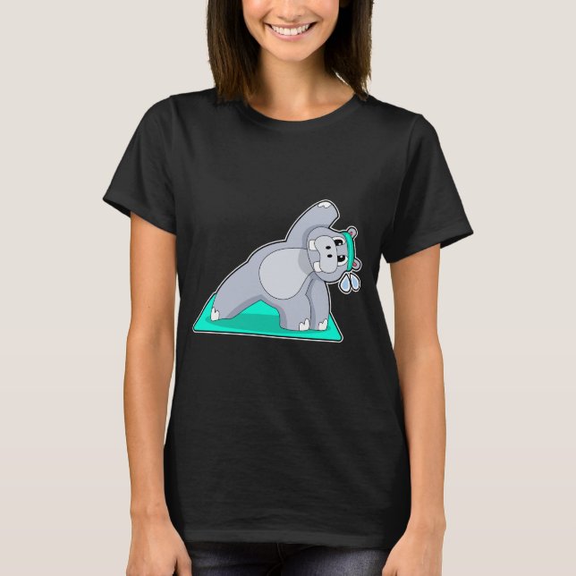 Hippo Yoga Gymnastik T-Shirt (Vorderseite)