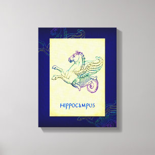 Hippocampus Griechisches Seepferd Vintage Kunst Wr Leinwanddruck