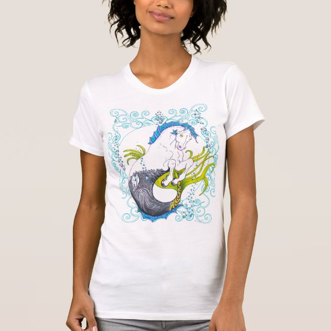 Hippocampus (Schädel) mit Blaufiligrane T-Shirt (Vorderseite)