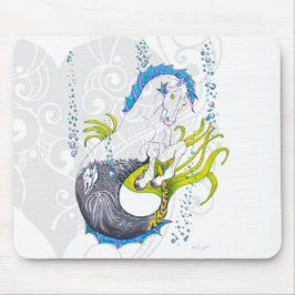 Hippocampus (Schädel) mit grauem Herzen Mousepad