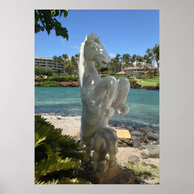 Hippocampus-Statue, Waikoloa, Hawaii Poster (Vorne)