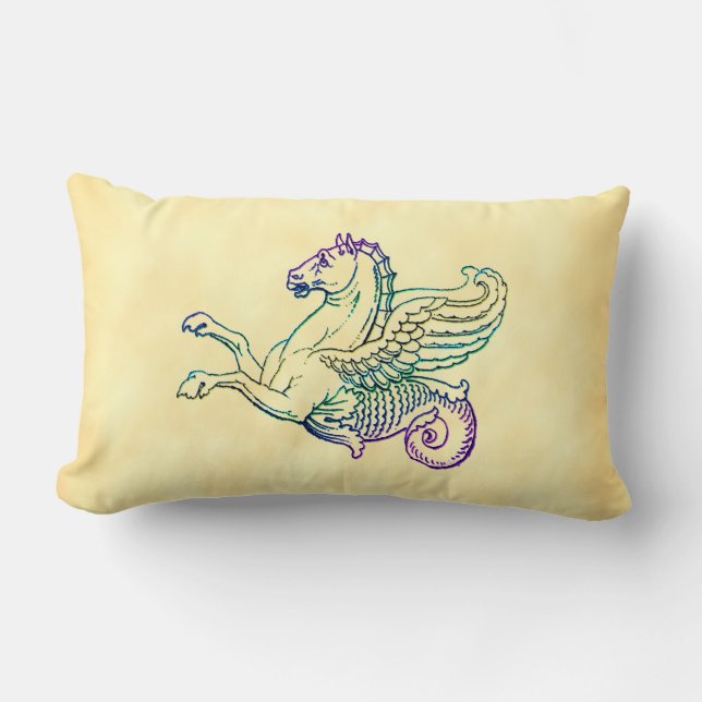 Hippocampus Vintag Art Pillow Lendenkissen (Vorderseite)