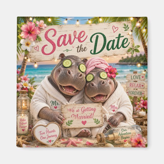 Hippopaar-Tropen-Spa-Save-the-Date Magnet (Vorne)