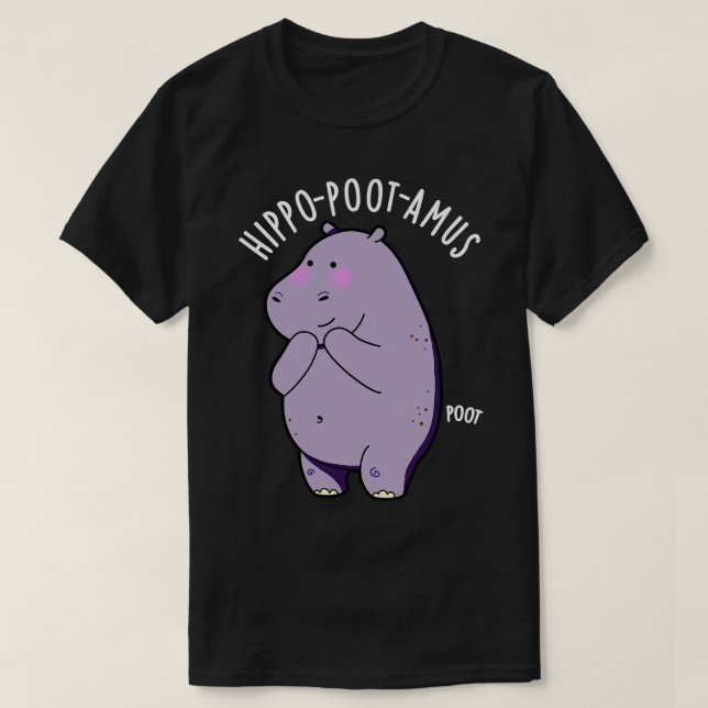 Hippopootamus Funny Farting Hippo Pun 1 T-Shirt (Design vorne)
