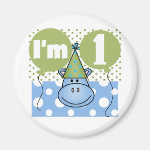 Hippopotamus 1. Geburtstag - Hemden und Geschenke Magnet