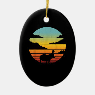 Hippopotamus 60er 70er Hippo   Hippo Lover Keramik Ornament