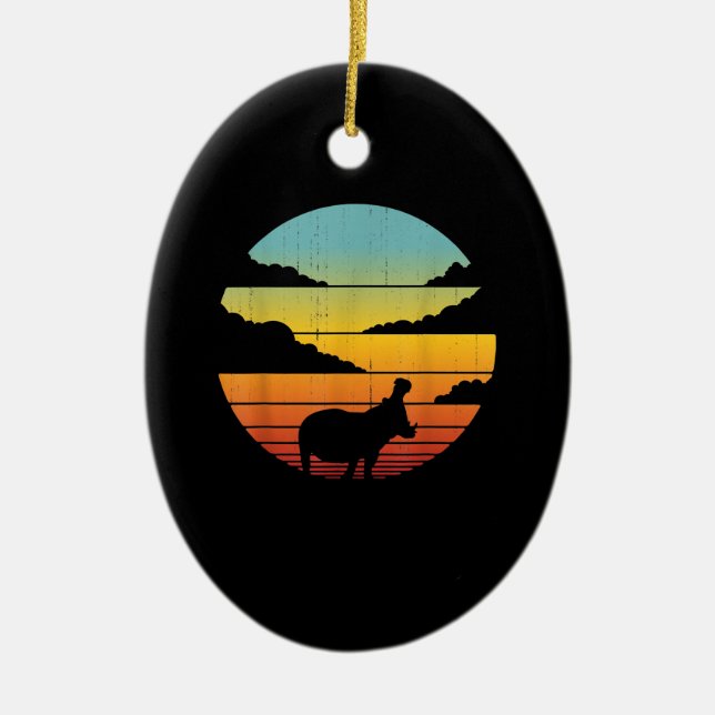 Hippopotamus 60er 70er Hippo | Hippo Lover Keramik Ornament (Vorne)