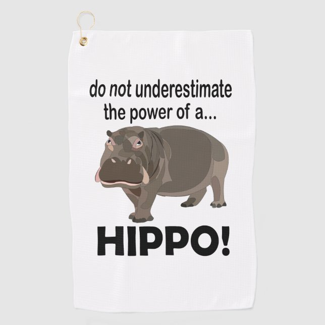 Hippopotamus Animal Funny Hippo Golfhandtuch (Vorderseite)