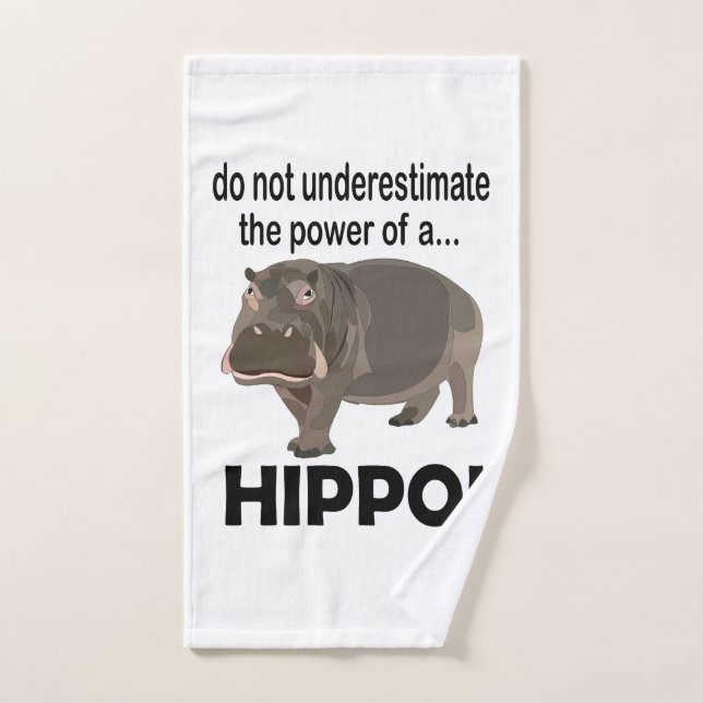Hippopotamus Animal Funny Hippo Handtuch (Handtuch)