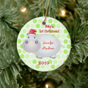 Hippopotamus Babys Erster Weihnachtsschmuck