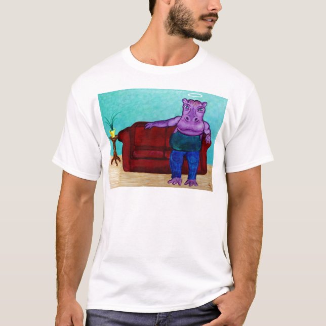 Hippopotamus-Cartoon T-Shirt (Vorderseite)