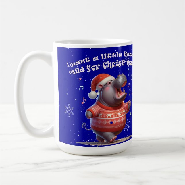 Hippopotamus für den Weihnachtsvorrat Kaffeetasse (Links)