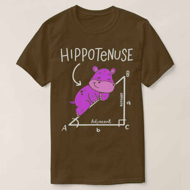 Hippopotamus Geometry Funny Math Lover Hypotenuse T-Shirt (Design vorne)