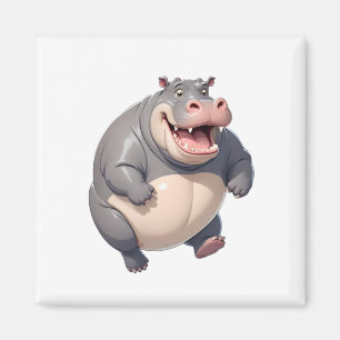 Hippopotamus Happy Spielspass Springen in die Luft Magnet