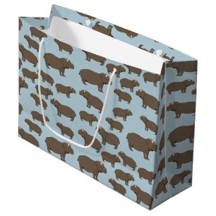 Hippopotamus Hippo Pattern Große Geschenktüte