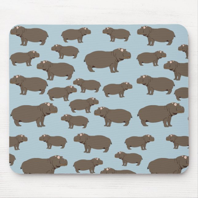 Hippopotamus Hippo Pattern Mousepad (Vorne)