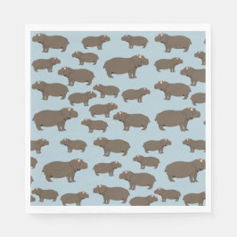 Hippopotamus Hippo Pattern Serviette