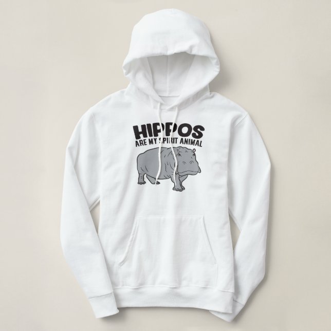 Hippopotamus Hippos sind mein Geist Tiere Angesagt Hoodie (Design vorne)