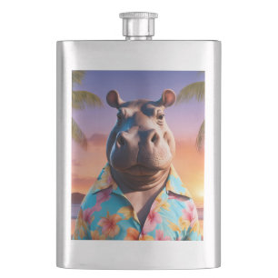 Hippopotamus Holiday Flachmann