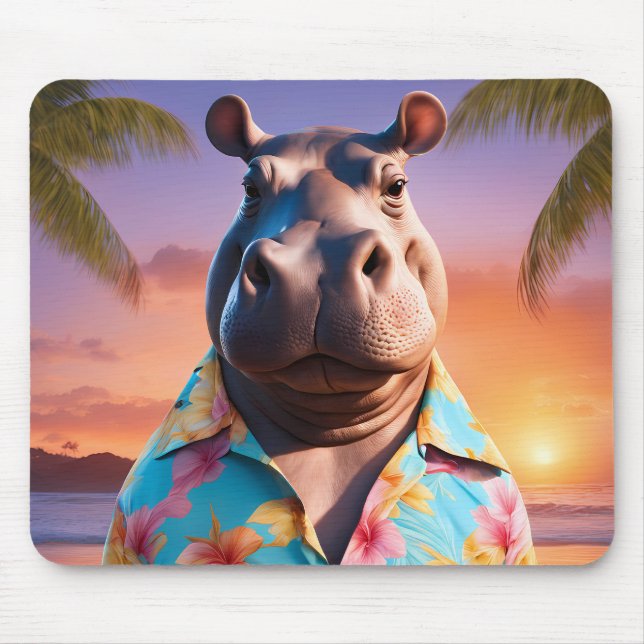 Hippopotamus Holiday Mousepad (Vorne)