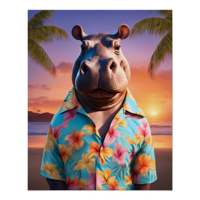 Hippopotamus Holiday Poster (Vorderseite)