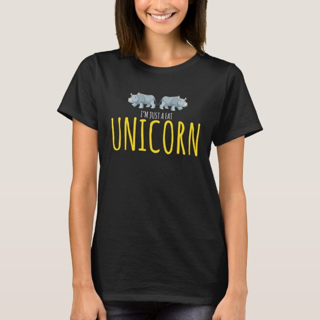 Hippopotamus   I m Just A Fat Unicorn T-Shirt (Vorderseite)