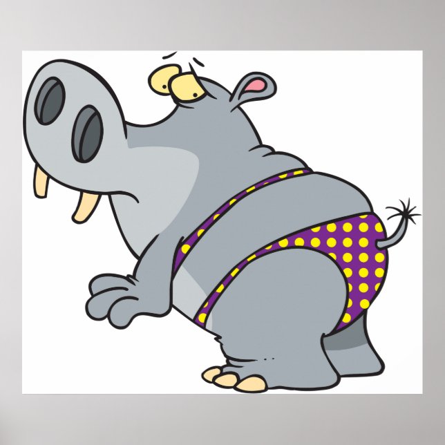 Hippopotamus in einem Bikini Poster (Vorne)