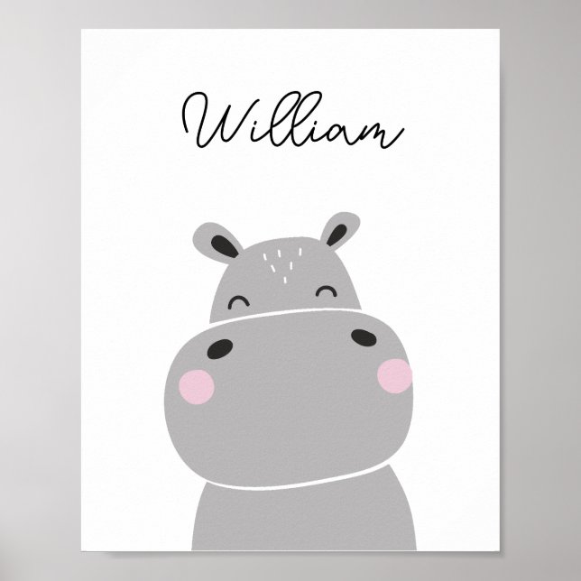 Hippopotamus Kinderzimmer Mauer Poster (Vorne)