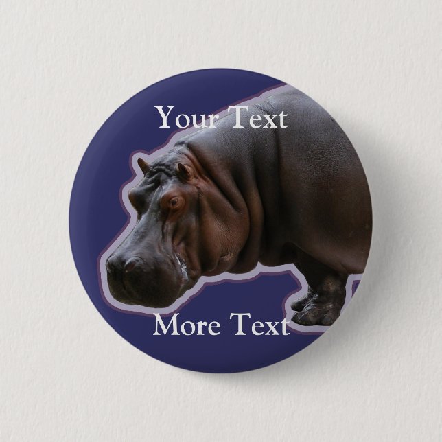 Hippopotamus-Knopf Button (Vorderseite)