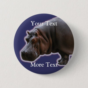Hippopotamus-Knopf Button