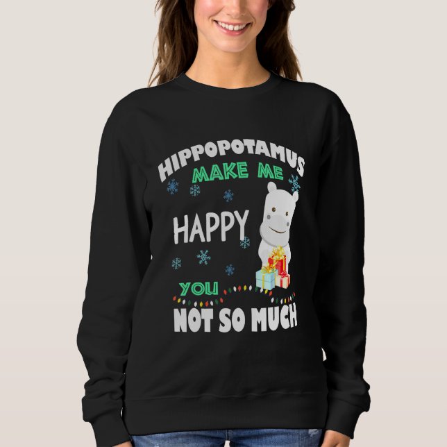 Hippopotamus machen mich glücklich sweatshirt (Vorderseite)