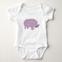 Hippopotamus mustache Baby Jersey Bodysuit White