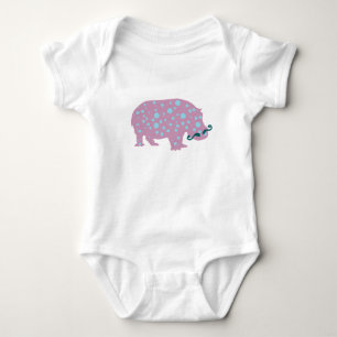 Hippopotamus mustache Baby Jersey Bodysuit White Strampler