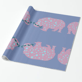 Hippopotamus mustache glänzendes Wrapping Paper Geschenkpapier