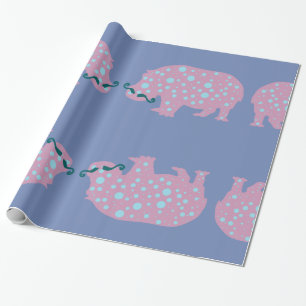 Hippopotamus mustache glänzendes Wrapping Paper Geschenkpapier