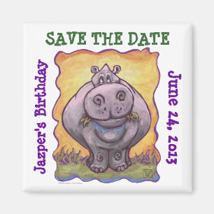 Hippopotamus Party Center Magnet