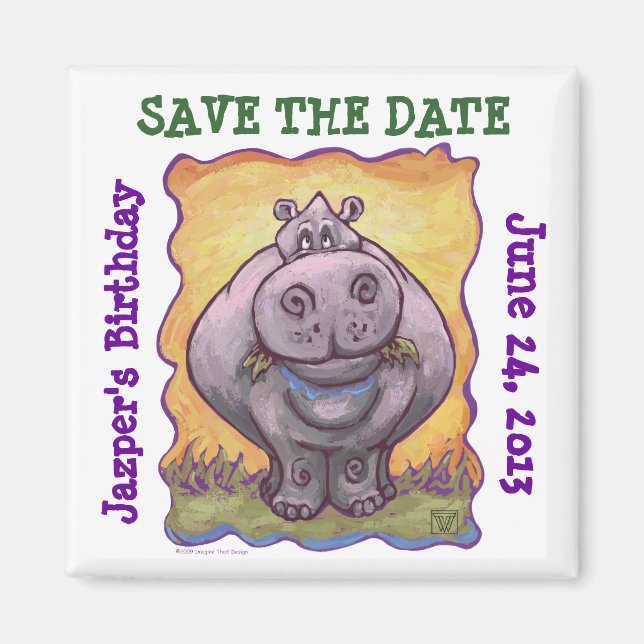 Hippopotamus Party Center Magnet (Vorne)