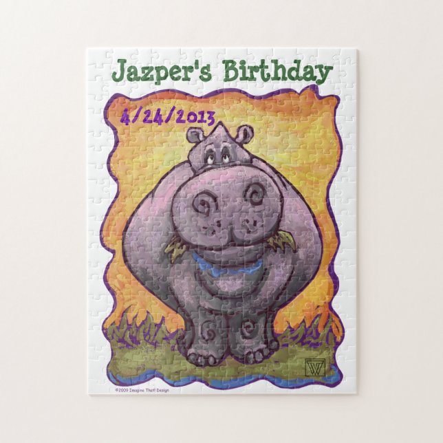 Hippopotamus Party Center Puzzle (Vertikal)