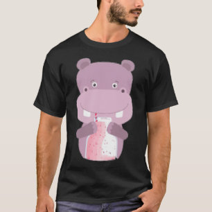 Hippopotamus Pocket Tierpferd Pferderennen T-Shirt
