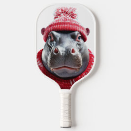 Hippopotamus Scarf and Beany Pickleball Schläger