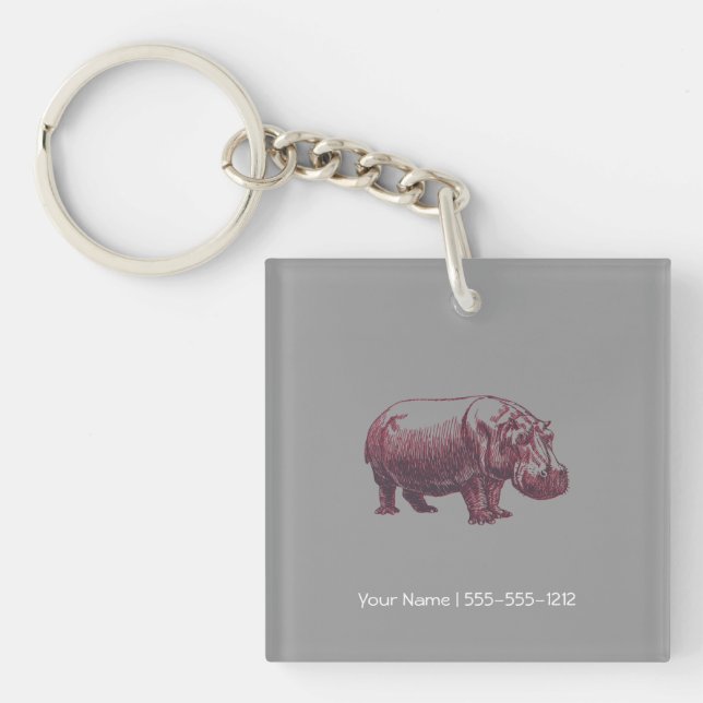 Hippopotamus Schlüsselanhänger (Vorderseite)