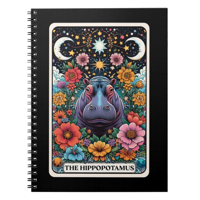 Hippopotamus Spirit Tarot Card Notebook Notizblock (Vorderseite)